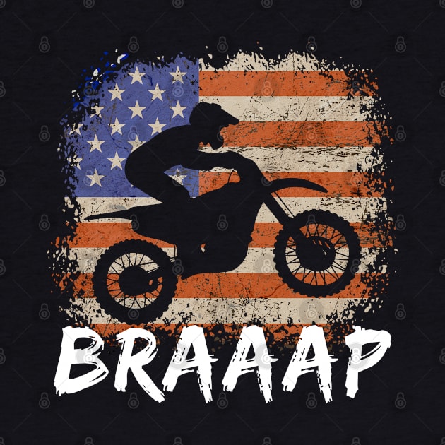 Funny America Motocross Braaap by Funky Prints Merch